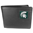 Michigan St. Spartans Leather Bi-fold Wallet Packaged in Gift Box